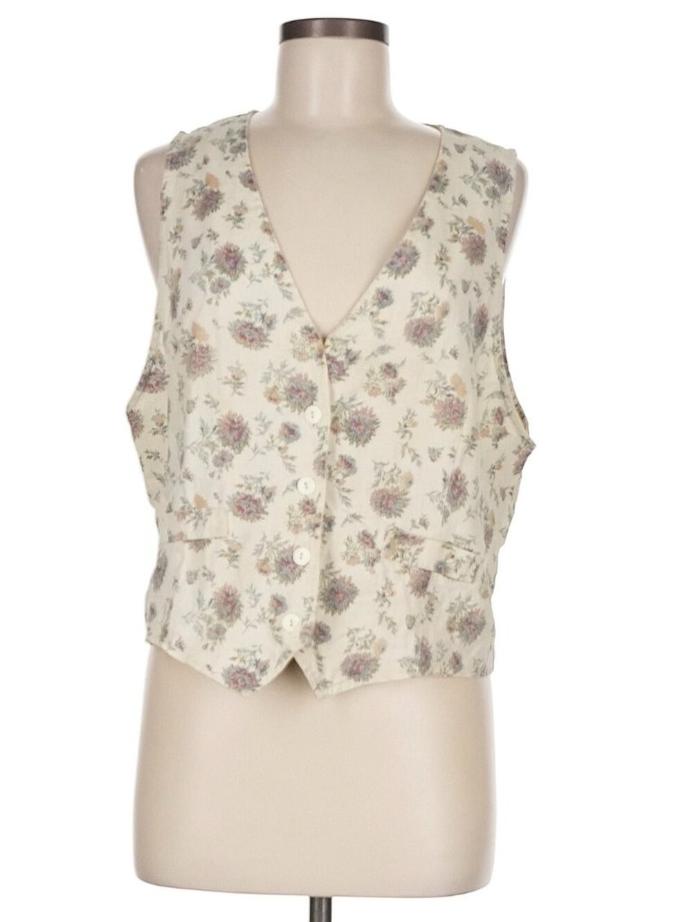Vintage Floral V-Neck Women's Vest